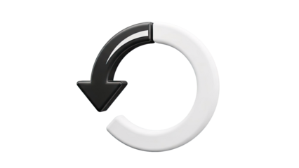 Half Black Half White Circular Arrow Icon