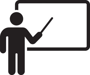 man holding tablet computer vector illustration