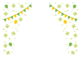 葉っぱとフラッグガーランドのフレーム