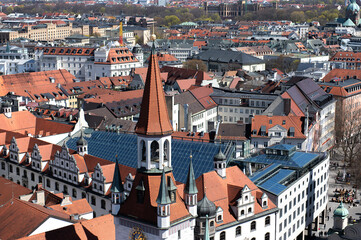 Naklejka premium Munich City Center With Historic Roofs