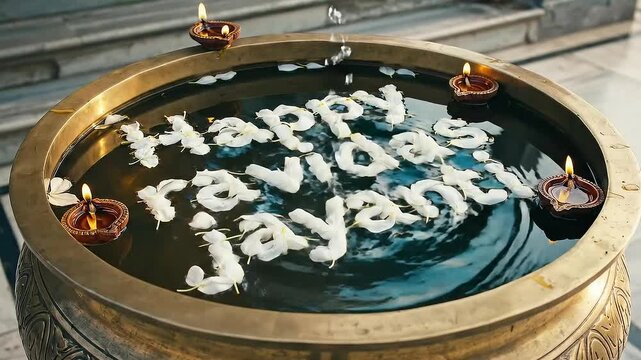 Guru ravidas jayanti celebration festival indian religious holiday typography petals diya cultural background loop