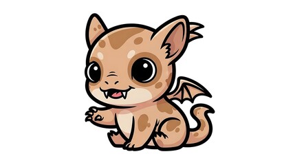 Obraz premium Adorable Cartoon Dragon Character Illustration.