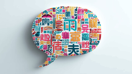 Speech Bubble With World Languages Representing International Mother Language Day and Global Communication Across Cultures
