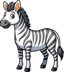 Fototapeta premium A cute cartoon zebra vector illustration nature silhouette