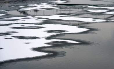 Tauwetter am vereisten Fluss