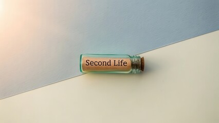A Second Life concept in a glass bottle showing positive change