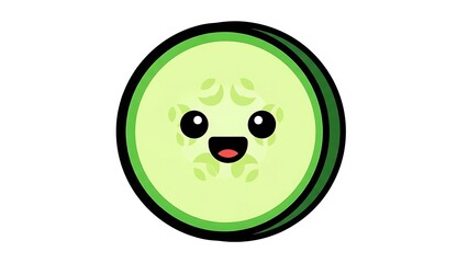 Fototapeta premium Cartoon Avocado Face with Happy Expression.