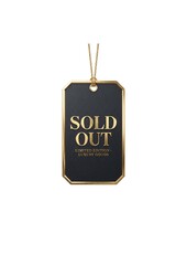 Limited Edition Luxury Sold Out Tag with Gold Frame on White Background