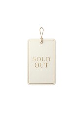 Minimal Elegant Sold Out Tag with Rope on White Background