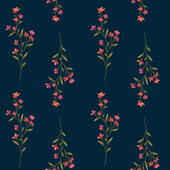 Abstract seamless color full paisley flower leaf bunch pattern