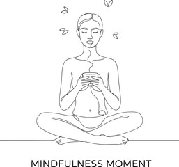 Calm, Healing & Inner Peace Line Art Vector designed in a modern minimalist style. This artwork represents mindfulness, mental health awareness, meditation, and emotional balance. Ideal for wellness b