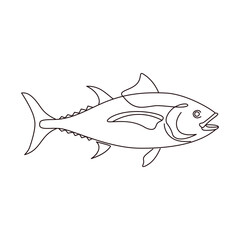 Obraz premium Minimalist Tuna fish line art Illustration