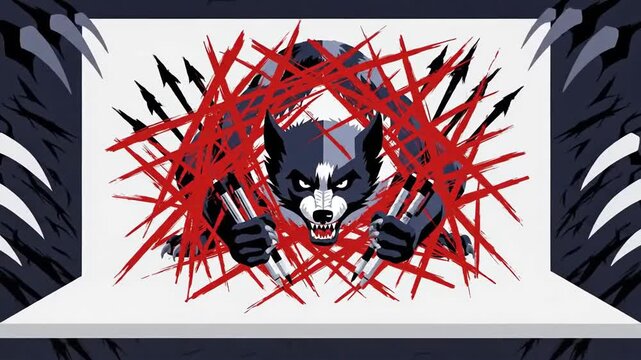 Angry Badger Animated With Sharp Claws Ready To Strike In Cartoon Style Animation