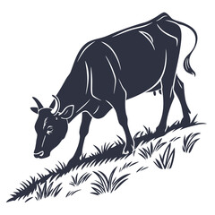 Obraz premium Cow grazing on grass