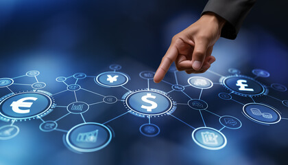 Dollar. Currency exchange concept. International money transfer, banking payment. Universal financial background