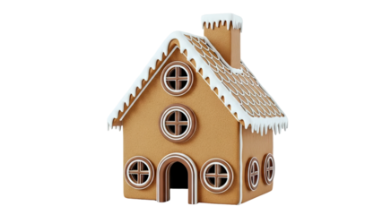 Gingerbread House with White Icing Decoration
