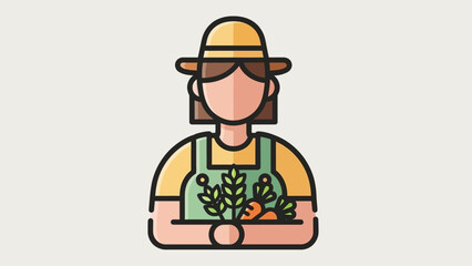Fototapeta premium Woman Farmer Holding Fresh Vegetables Carrot.