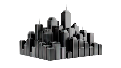 Monochromatic Skyscraper Cityscape