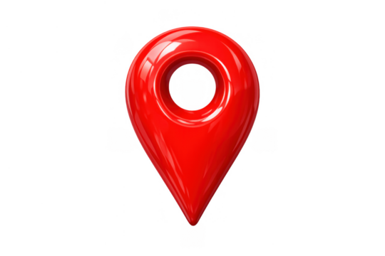 Red 3d location map pin icon representing gps navigation, destination, and point of interest finder - Powered by Adobe