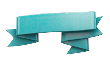 Teal 3D Ribbon Banner