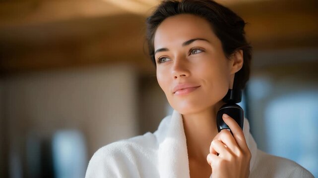 A dermatologist using a non-invasive skin scanner to analyze moisture levels and pigmentation without touching the client&rsquo;s face &mdash; skincare technology, precision beauty diagnostics, and