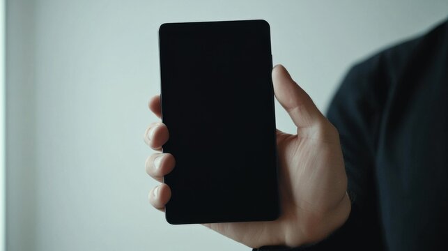 A hand holds a blank smartphone, symbolizing a moment of stillness, reflecting on the digital age where moments can be captured yet left open for imagination.