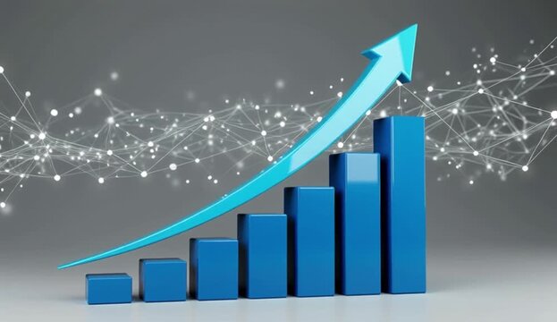 business chart with arrow