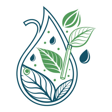 Eco Friendly Beverage Logo Vector Design Featuring Leaf Elements
