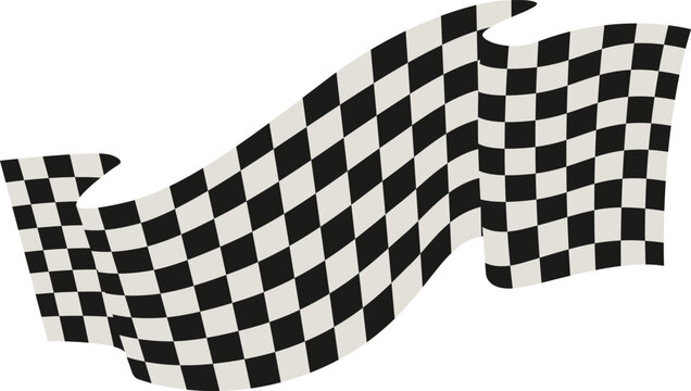 Checkered flag wave on white background for sport race championship