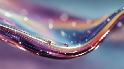 Soft purple and blue liquid curve with shimmering light, liquid abstract background