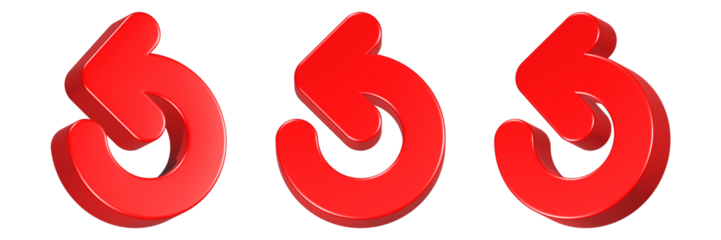replay icon 3d render red color