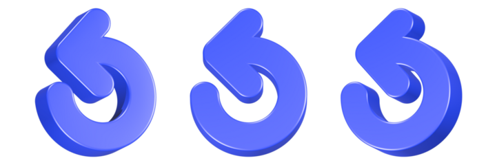 replay icon 3d render blue color