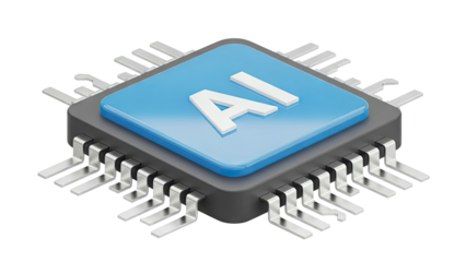 AI Chip Microprocessor with AI Logo