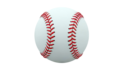 Close-up of a baseball with red stitching