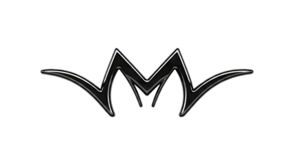 Glossy Black Stylized Letter M Logo