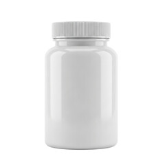 White supplement bottle isolated on transparent background