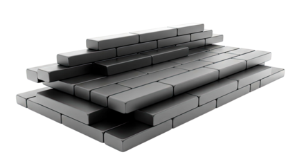 Stack of Black Rectangular Bricks