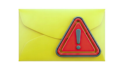 Yellow Envelope with Red Exclamation Mark Warning Symbol