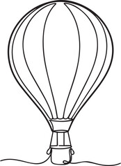 Obraz premium Vintage style hot air balloon line art illustration