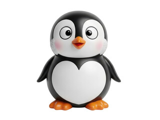 Obraz premium Cartoon penguin figurine isolated on white background
