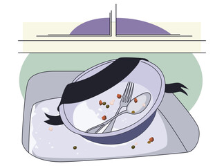 Meal finished: the dinner is over.