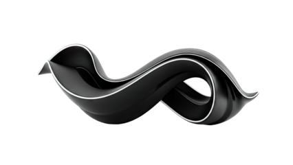 Abstract Black and White Flowing Sculpture