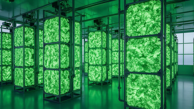 An old green wooden door is set into an ancient stone wall of a house building featuring a glass window frame that offers a view of the interior design and sunlight - Powered by Adobe