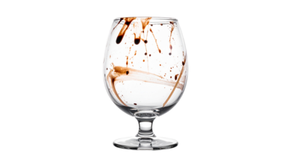 Empty a Glass with Chocolate Stains, Isolated on Transparent Background