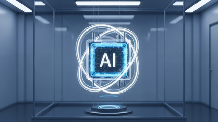 Vector illustration of a blue handicap parking sign icon on a digital computer screen display representing a modern web design concept for accessibility and technology