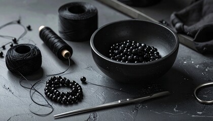 Schmuckherstellung mit schwarzen Monolith-Steinperlen