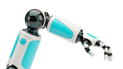 Modern Robot Arm with Blue Accents
