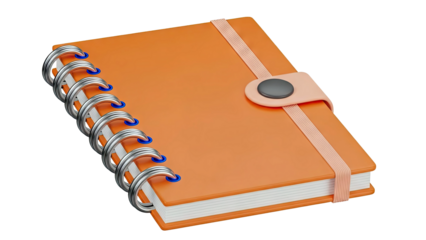 Orange Spiral Notebook with Elastic Closure