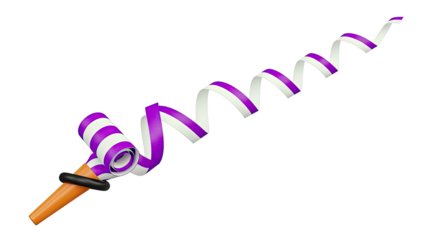 Party Blower with Purple and White Streamer