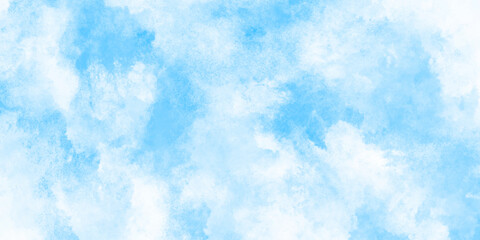 Fototapeta premium Light sky blue and white grunge smooth shades aquarelle background. sky cloud for wallpaper backdrop texture. blue watercolor splash stroke background with clouds. hand drawn paint watercolor texture.